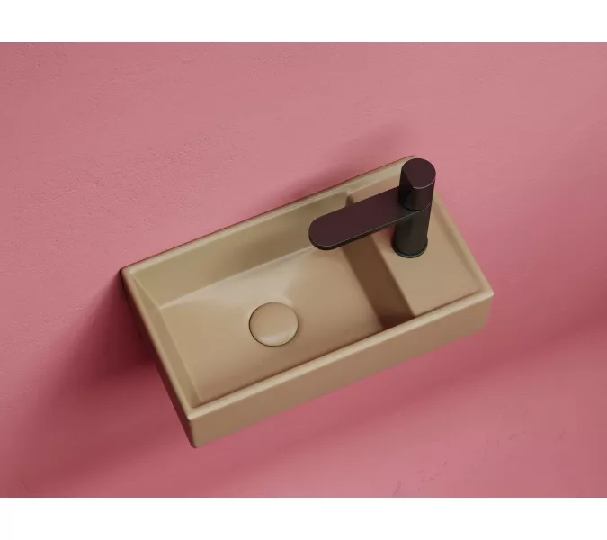 Умывальник подвесной Ceramica Nova L/R, капучино матовый Element 407*217*100, Выбрать цвет: Капучино, Ориентация: левая, изображение 4