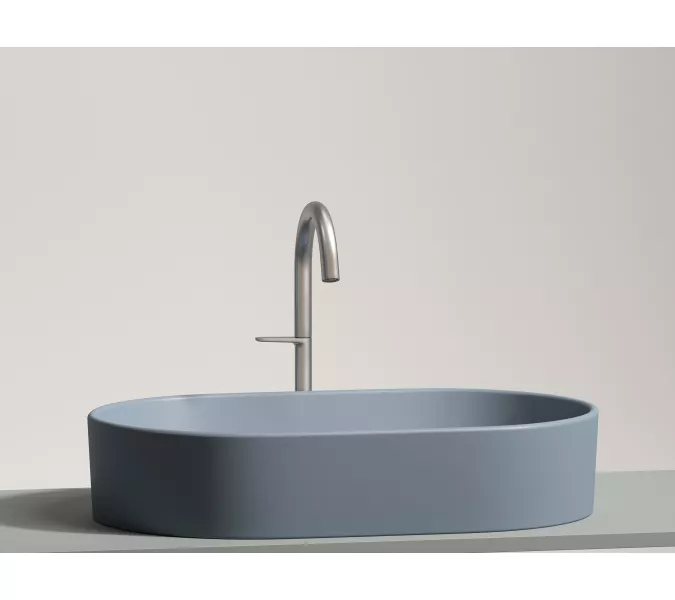 Умывальник чаша Ceramica Nova накладная овальная (цвет Серо-Голубой Матовый) Element 608*385*122мм, Выбрать цвет: Серо-голубой, изображение 4