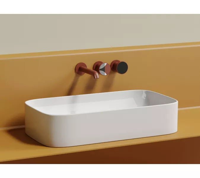 Умывальник чаша Ceramica Nova  накладная прямоугольная Element 705*380*150мм, Выбрать цвет: Белый, изображение 4