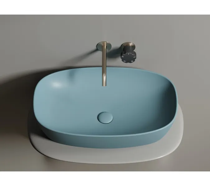 Умывальник чаша Ceramica Nova накладная овальная (цвет Зеленый Матовый) Element 600*380*138мм, Выбрать цвет: Зеленый, изображение 4