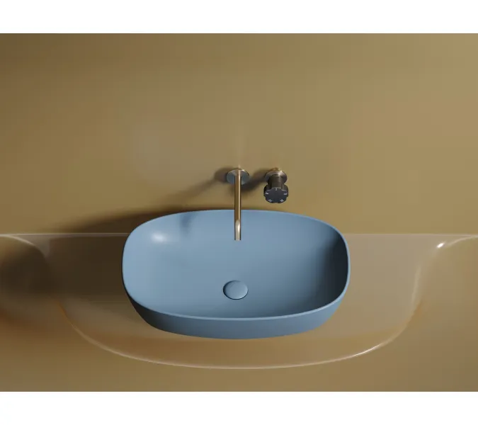 Умывальник чаша Ceramica Nova накладная овальная (цвет Голубой Матовый) Element 600*380*138мм, Выбрать цвет: Голубой, изображение 4
