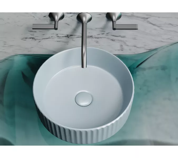 Умывальник чаша Ceramica Nova накладная круглая (цвет Серо-Голубой Матовый) Element 360*360*115мм, Выбрать цвет: Серо-голубой