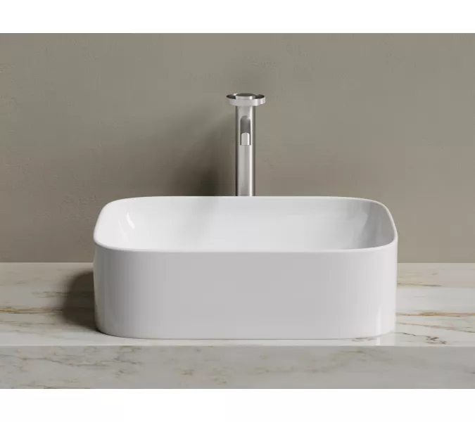 Умывальник чаша Ceramica Nova накладная прямоугольная Element 505*380*150мм, Выбрать цвет: Белый, изображение 4