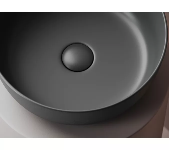 Раковина Ceramica Nova накладная круглая 356*356*135, без перелива, цвет темный антрацит матовый, Выбрать цвет: Темный антрацит матовый, изображение 4