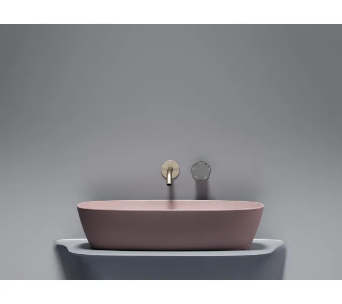 Умывальник чаша Ceramica Nova накладная овальная (цвет Розовый Матовый) Element 600*380*138мм, Выбрать цвет: Розовый, изображение 4