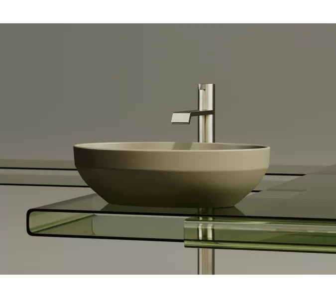 Умывальник чаша Ceramica Nova накладная овальная (цвет Капучино Матовый) Element 502*363*145мм, Выбрать цвет: Бежевый, изображение 4