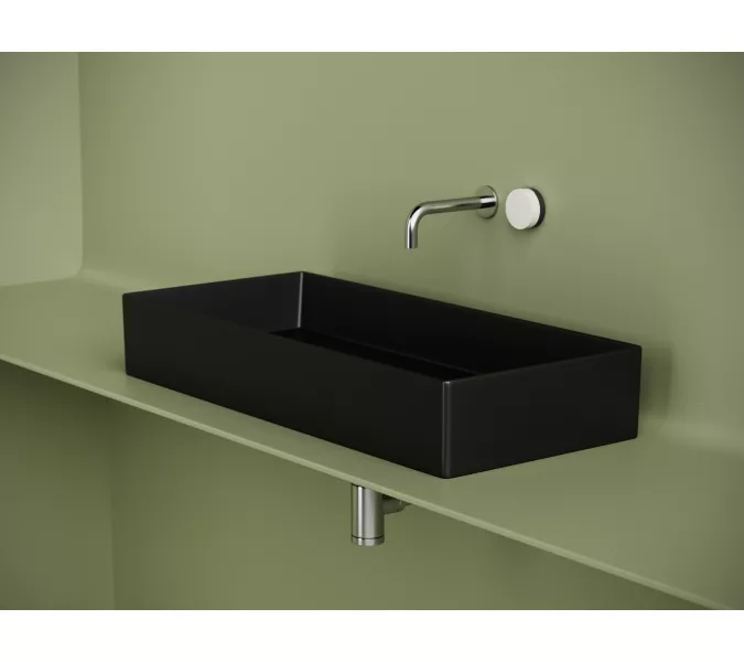 Раковина Ceramica Nova накладная прямоугольная 801*361*130,  без перелива, цвет черный матовый, Выбрать цвет: Черный, изображение 4
