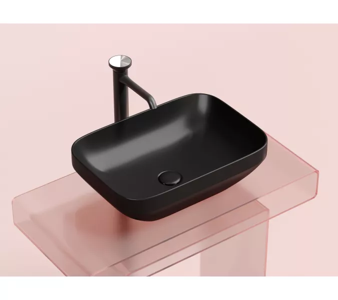 Умывальник чаша Ceramica Nova накладная прямоугольная (цвет Черный Матовый) Element 500*359*145мм, Выбрать цвет: Черный, изображение 4