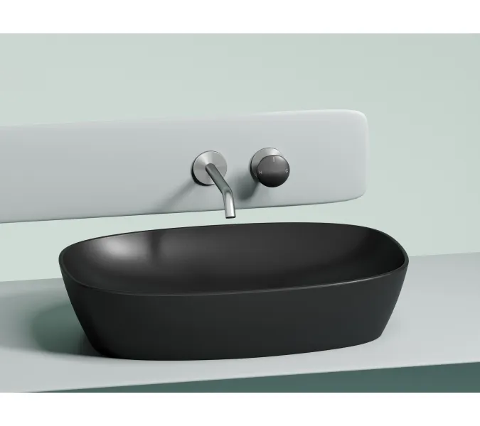 Умывальник чаша Ceramica Nova накладная овальная (цвет Черный Матовый) Element 600*380*138мм, Выбрать цвет: Черный, изображение 4