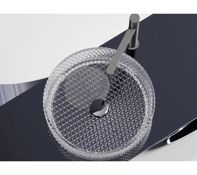 Умывальник чаша Ceramica Nova накладная круглая (прозрачная) Cristal 360*360*112мм, Выбрать цвет: Прозрачный, изображение 10