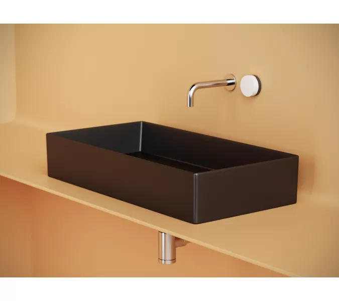 Раковина Ceramica Nova накладная прямоугольная 701*361*130, без перелива, цвет черный матовый, Выбрать цвет: Черный, изображение 4