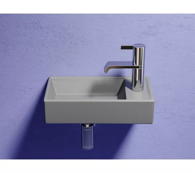 Умывальник подвесной Ceramica Nova L/R, антрацит матовый Element 407*217*100, Выбрать цвет: Антрацит матовый, Ориентация: левая, изображение 4