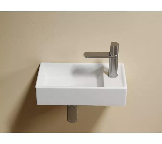 Умывальник подвесной Ceramica Nova L/R  ,белый матовый Element 407*217*100, Выбрать цвет: Белый матовый, Ориентация: левая, изображение 4