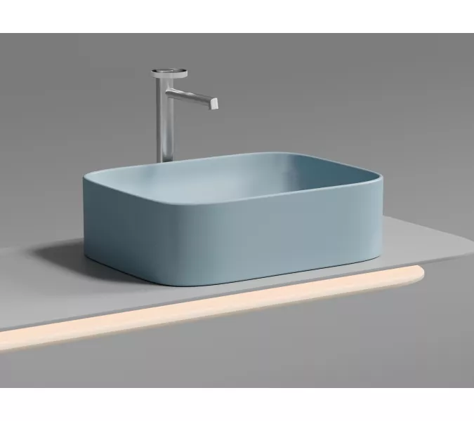 Умывальник чаша Ceramica Nova накладная прямоугольная (цвет Голубой Матовый) Element 505*380*150мм, Выбрать цвет: Голубой, изображение 5