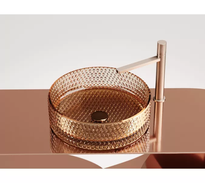 Умывальник чаша Ceramica Nova  накладная круглая (цвет бежевый) Cristal 360*360*112мм, Выбрать цвет: Бежевый, изображение 5