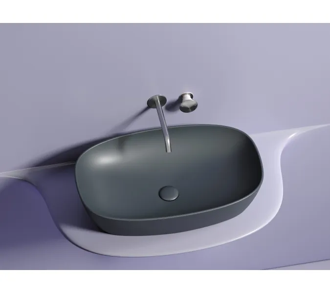 Умывальник чаша Ceramica Nova накладная овальная (цвет Темный Антрацит Матовый) Element 600*380*138мм, Выбрать цвет: Темный антрацит, изображение 4
