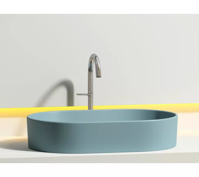 Умывальник чаша Ceramica Nova накладная овальная (цвет Зеленый Матовый) Element 608*385*122мм, Выбрать цвет: Зеленый, изображение 4
