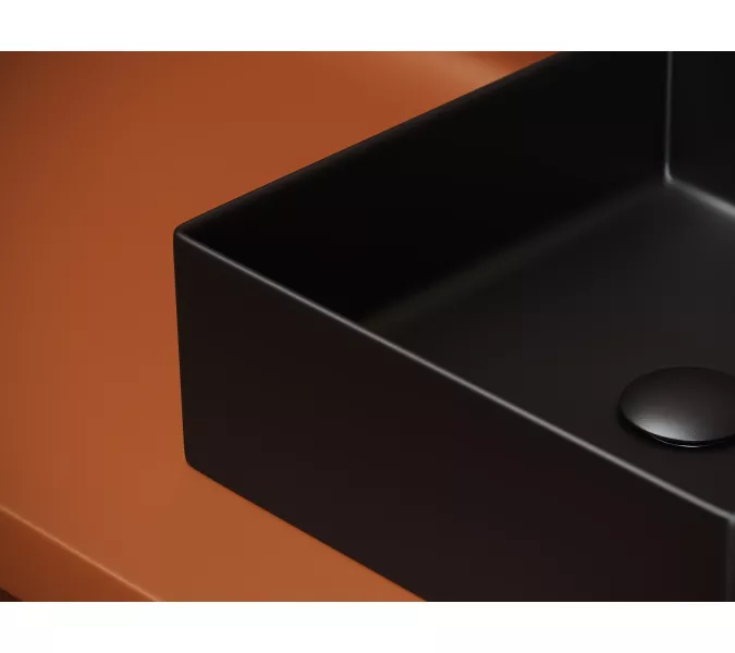 Раковина Ceramica Nova накладная квадратная 361*361*130, , без перелива, цвет черный матовый, арт.CN6068MB, Выбрать цвет: Черный, изображение 4