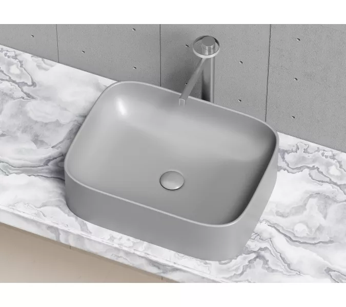 Умывальник чаша Ceramica Nova накладная прямоугольная (цвет Антрацит Матовый) Element 505*380*150мм, Выбрать цвет: Антрацит матовый, изображение 4