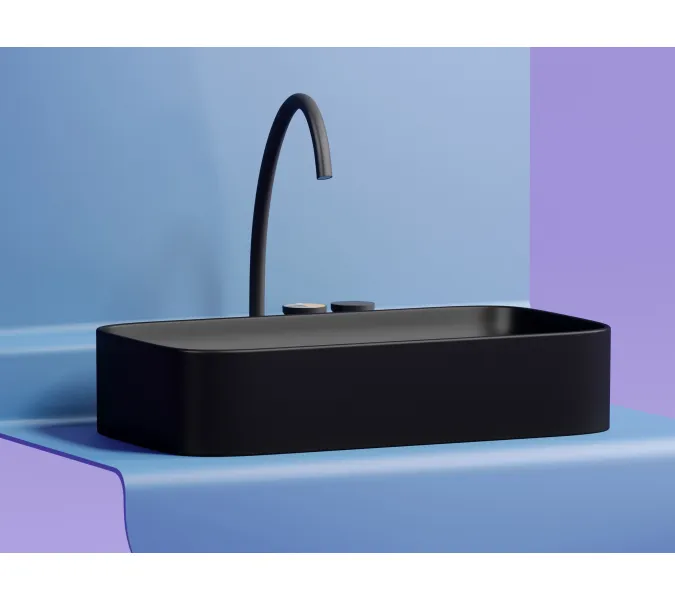Умывальник чаша Ceramica Nova накладная (Черный Матовый) Element 705*380*150 мм, Выбрать цвет: Черный, изображение 4