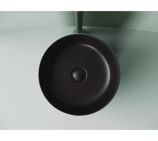 Раковина Ceramica Nova накладная круглая 356*356*135, без перелива, цвет черный матовый, Выбрать цвет: Черный, изображение 4