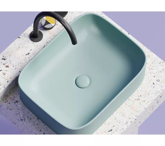 Умывальник чаша Ceramica Nova накладная прямоугольная (цвет Зеленый Матовый) Element 505*380*150мм, Выбрать цвет: Зеленый, изображение 5