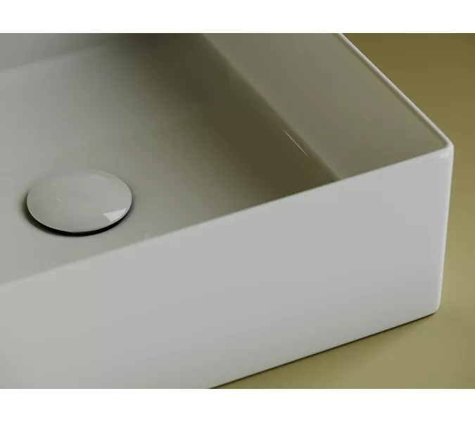 Раковина Ceramica Nova накладная квадратная 361*361*130, без перелива, цвет белый, арт.СN6068, Выбрать цвет: Белый, изображение 4