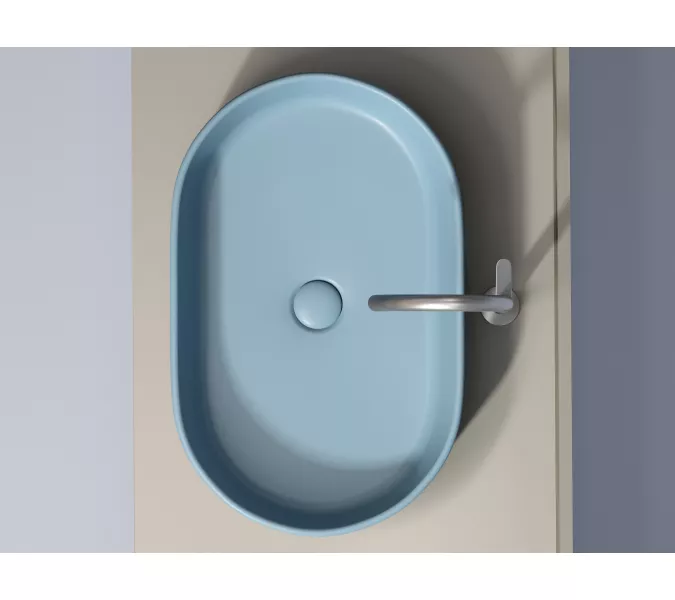 Умывальник чаша Ceramica Nova накладная овальная (цвет Голубой Матовый) Element 608*385*122мм, Выбрать цвет: Голубой, изображение 5
