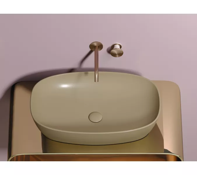 Умывальник чаша Ceramica Nova накладная овальная (цвет Капучино Матовый) Element 600*380*138мм, Выбрать цвет: Бежевый, изображение 4