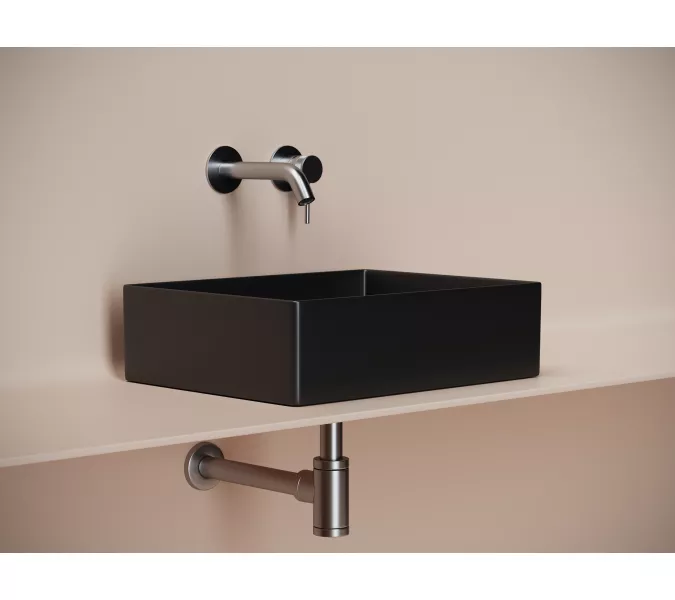 Раковина Ceramica Nova накладная прямоугольная 361*471*130, без перелива,  цвет черный матовый, арт.СN6069MB, Выбрать цвет: Черный, изображение 4