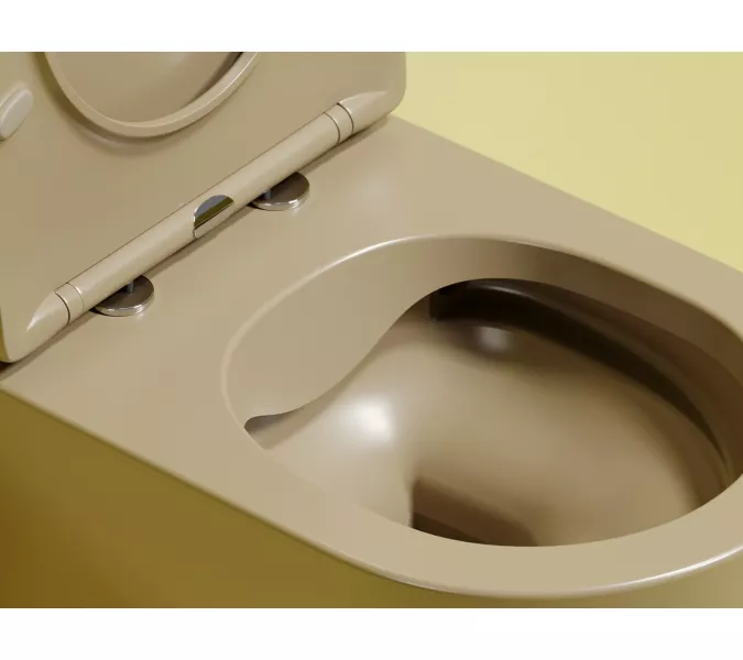 Подвесной унитаз Ceramica Nova Modena Rimless (цвет Капучино Матовый), Выбрать цвет: Бежевый, изображение 8