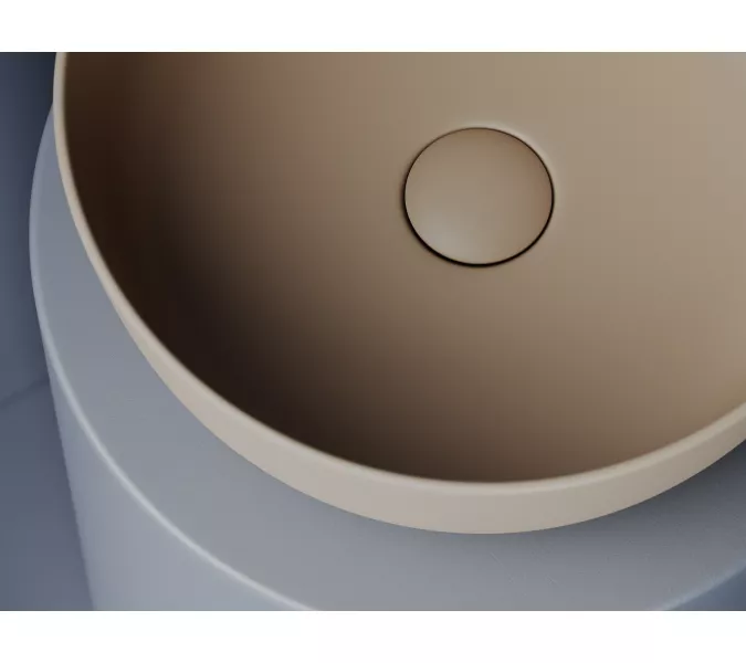 Раковина Ceramica Nova накладная круглая 356*356*135, без перелива, цвет капучино матовый, Выбрать цвет: Бежевый, изображение 4
