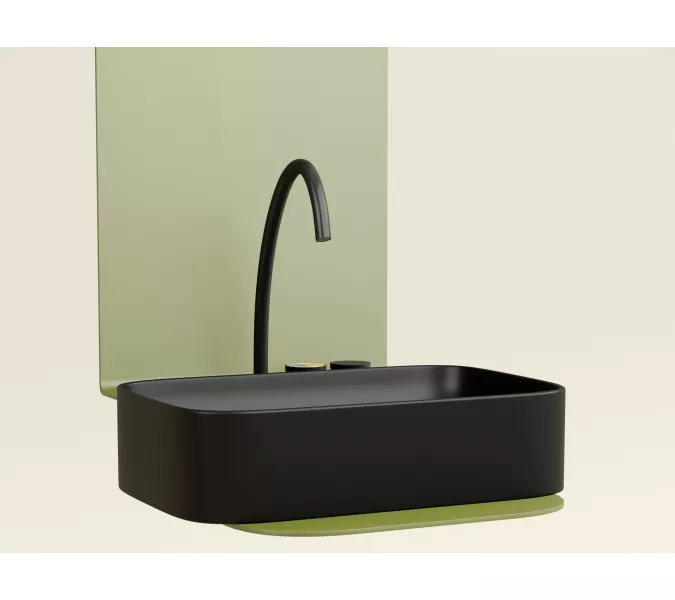 Умывальник чаша Ceramica Nova накладная прямоугольная (цвет Черный Матовый) Element 605*380*122мм, Выбрать цвет: Черный, изображение 4