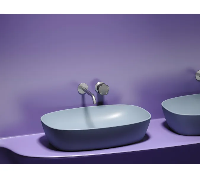Умывальник чаша Ceramica Nova накладная овальная (цвет Серо-Голубой Матовый) Element 600*380*138мм, Выбрать цвет: Серо-голубой, изображение 5