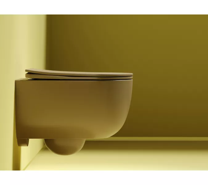 Подвесной унитаз Ceramica Nova Modena Rimless (цвет Капучино Матовый), Выбрать цвет: Бежевый, изображение 5