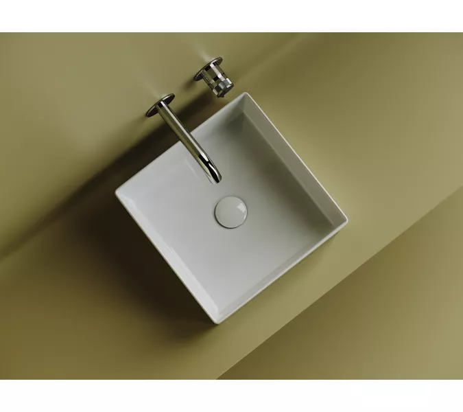Раковина Ceramica Nova накладная квадратная 361*361*130, без перелива, цвет белый, арт.СN6068, Выбрать цвет: Белый, изображение 5