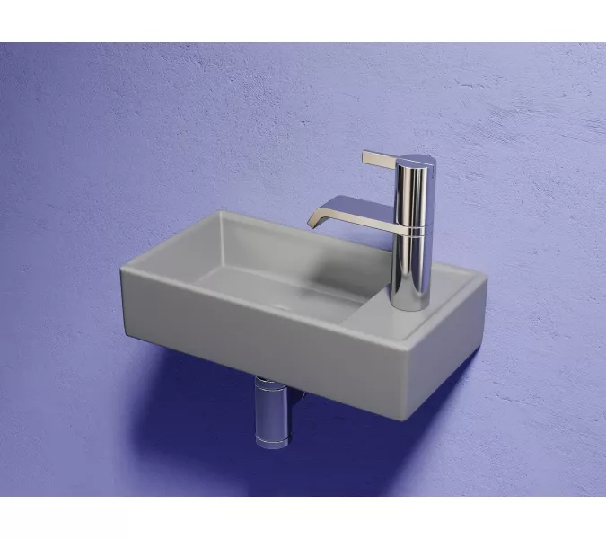 Умывальник подвесной Ceramica Nova L/R, антрацит матовый Element 407*217*100, Выбрать цвет: Антрацит матовый, Ориентация: левая, изображение 5