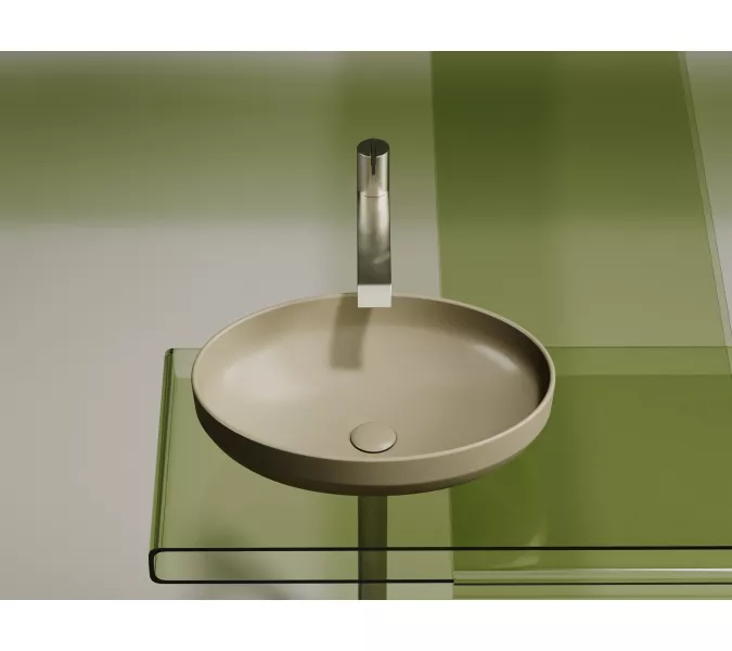 Умывальник чаша Ceramica Nova накладная овальная (цвет Капучино Матовый) Element 502*363*145мм, Выбрать цвет: Бежевый, изображение 5