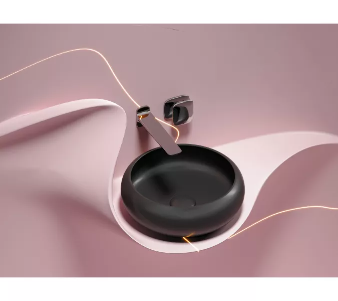 Умывальник чаша Ceramica Nova накладная круглая (цвет Черный Матовый) Element 360*360*120мм, Выбрать цвет: Черный