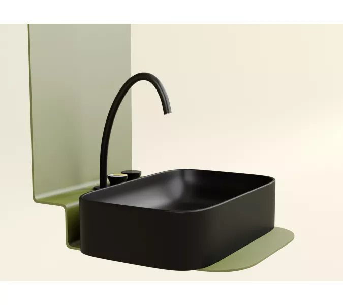 Умывальник чаша Ceramica Nova накладная прямоугольная (цвет Черный Матовый) Element 605*380*122мм, Выбрать цвет: Черный, изображение 5