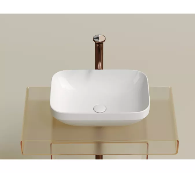 Умывальник чаша Ceramica Nova накладная прямоугольная Element 500*359*145мм, Выбрать цвет: Белый, изображение 5