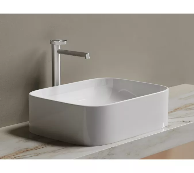 Умывальник чаша Ceramica Nova накладная прямоугольная Element 505*380*150мм, Выбрать цвет: Белый, изображение 5