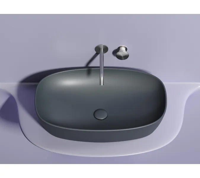 Умывальник чаша Ceramica Nova накладная овальная (цвет Темный Антрацит Матовый) Element 600*380*138мм, Выбрать цвет: Темный антрацит, изображение 5
