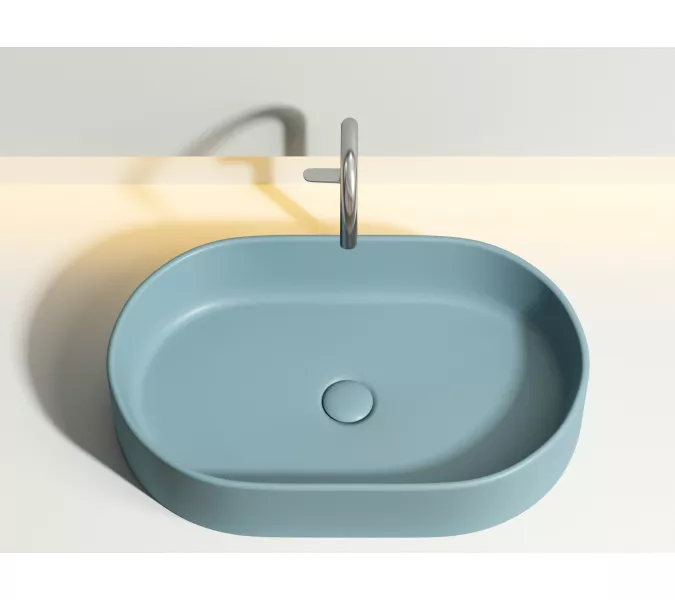 Умывальник чаша Ceramica Nova накладная овальная (цвет Зеленый Матовый) Element 608*385*122мм, Выбрать цвет: Зеленый, изображение 5