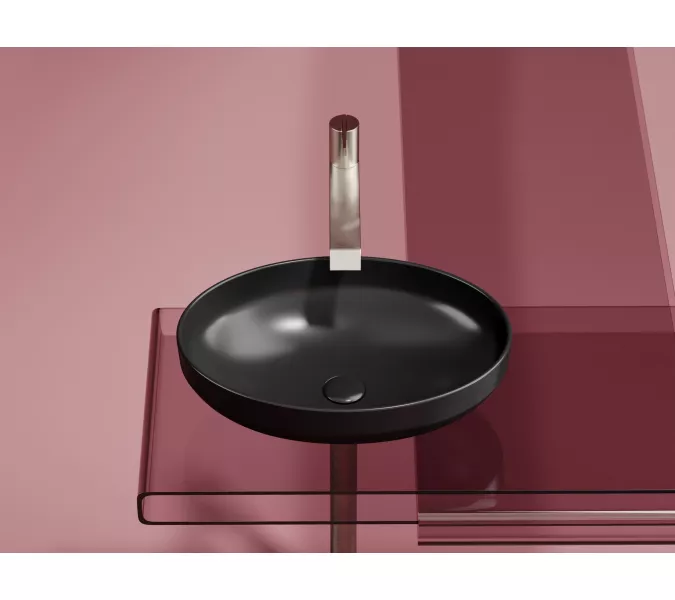 Умывальник чаша Ceramica Nova накладная овальная (цвет Черный Матовый) Element 502*363*145мм, Выбрать цвет: Черный, изображение 5