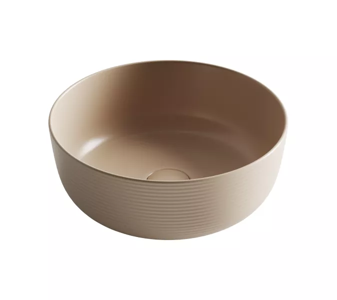 Раковина Ceramica Nova накладная круглая 356*356*135, без перелива, цвет капучино матовый, Выбрать цвет: Бежевый, изображение 5