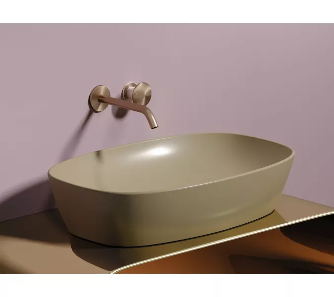 Умывальник чаша Ceramica Nova накладная овальная (цвет Капучино Матовый) Element 600*380*138мм, Выбрать цвет: Бежевый, изображение 5