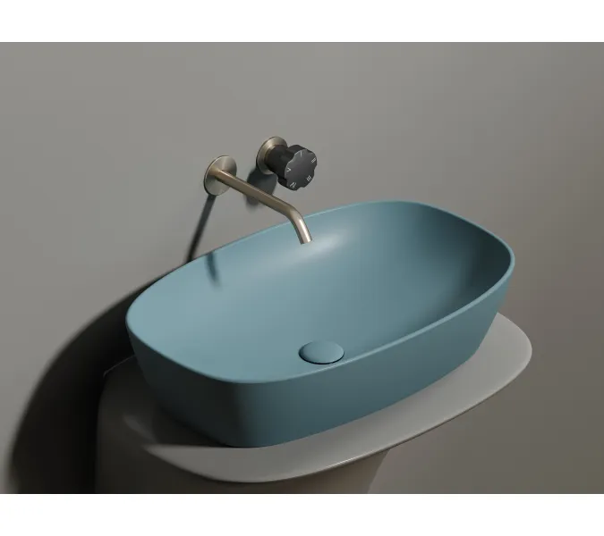 Умывальник чаша Ceramica Nova накладная овальная (цвет Зеленый Матовый) Element 600*380*138мм, Выбрать цвет: Зеленый, изображение 5