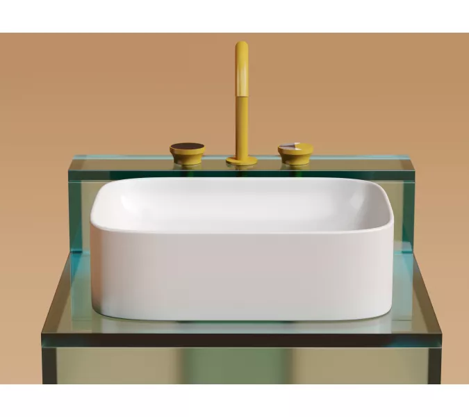 Умывальник чаша Ceramica Nova  накладная прямоугольная (цвет Белый Матовый) Element 505*380*150мм, Выбрать цвет: Белый матовый, изображение 5