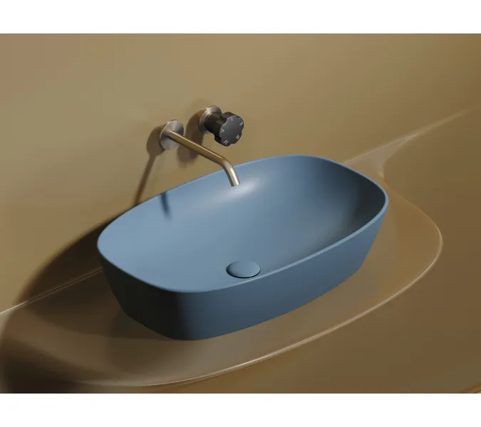 Умывальник чаша Ceramica Nova накладная овальная (цвет Голубой Матовый) Element 600*380*138мм, Выбрать цвет: Голубой, изображение 5